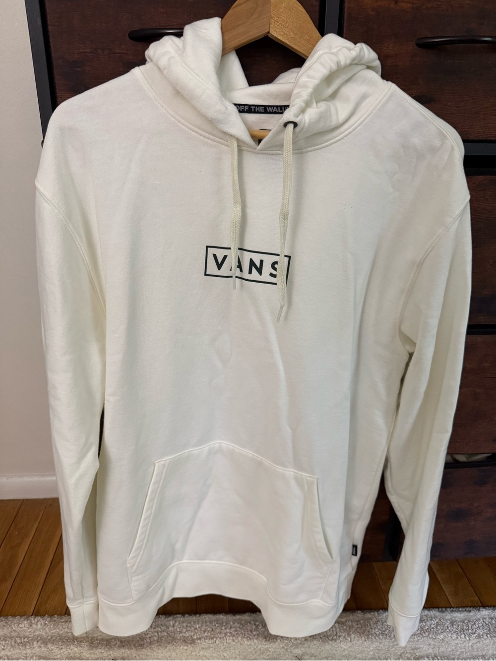 Vans Cream Pullover Hoodie with Box Logo
